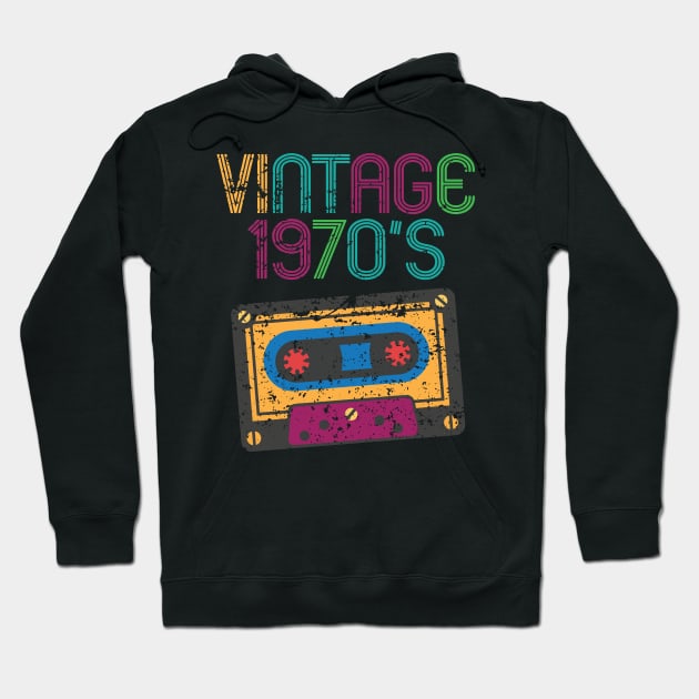 Vintage 1970's Nostalgic 70s Funny Cassette Retro Hoodie by theperfectpresents